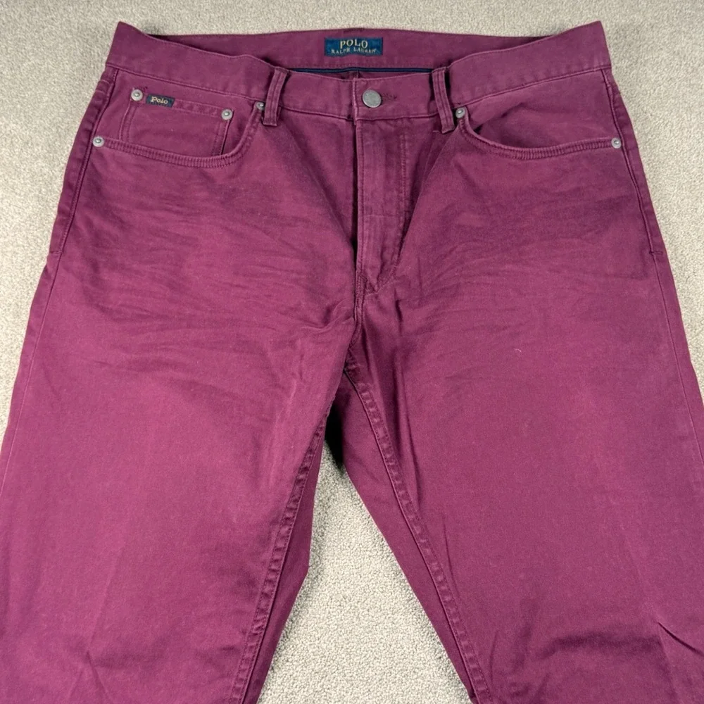 Polo Ralph Lauren Pants Mens 34x30 Burgundy Excellent Straight Leg Cotton